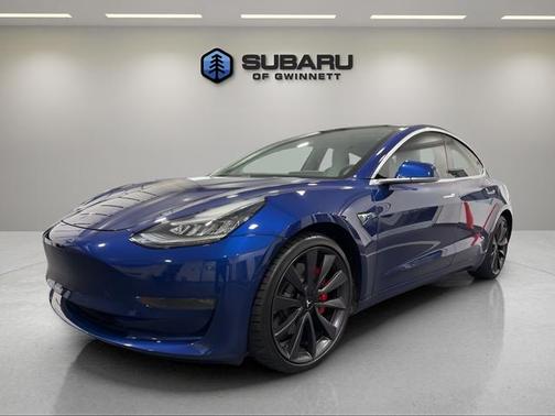 Blue 2020 Tesla Model 3 Performance