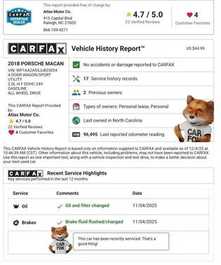 2018 Porsche Macan Sport Utility 4D