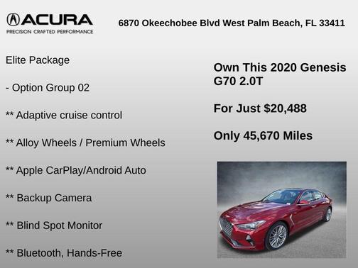 2020 Genesis G70 2.0T