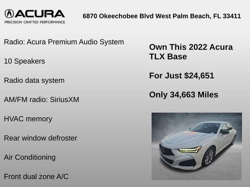 2022 Acura TLX Base