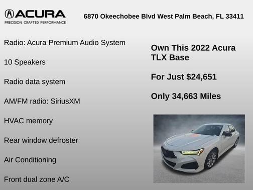 2022 Acura TLX Base