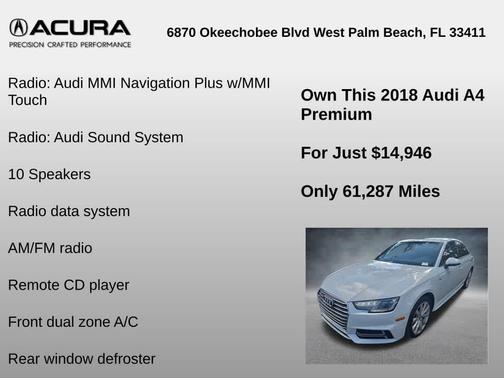 2018 Audi A4 2.0T Premium