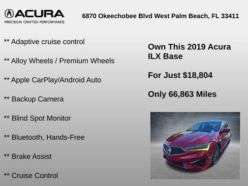 2019 Acura ILX TECHNOLOGY&A-SPEC PACKAGES