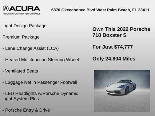 2022 Porsche 718 Boxster S