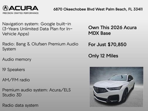 2026 Acura MDX A-Spec Advance Package