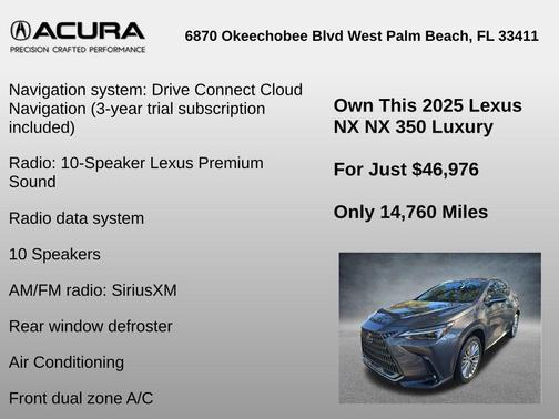 Gray 2025 Lexus NX 350 Luxury