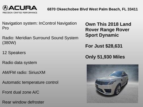 2018 Land Rover Range Rover Sport 5.0L Supercharged Dynamic