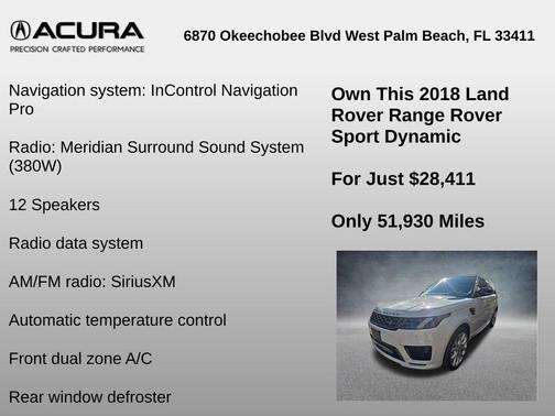 2018 Land Rover Range Rover Sport 5.0L Supercharged Dynamic