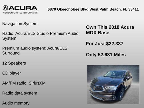 2018 Acura MDX 3.5L w/Advance Package