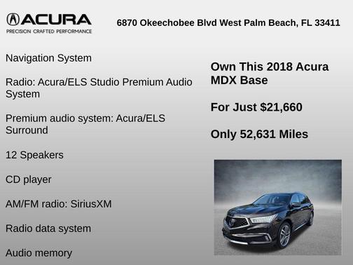 2018 Acura MDX 3.5L w/Advance Package