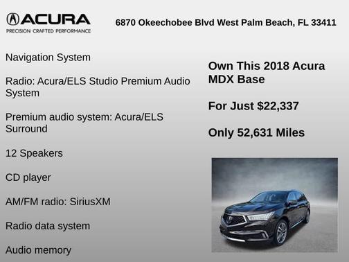 2018 Acura MDX 3.5L w/Advance Package