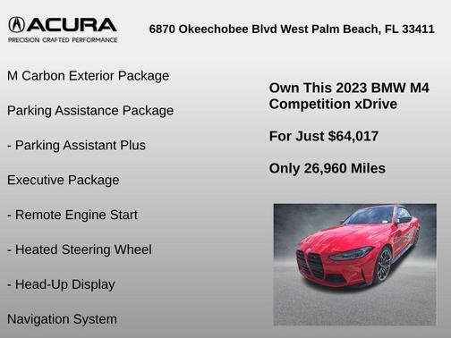 Red 2023 BMW M4 Competition xDrive