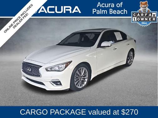 Pure White 2023 INFINITI Q50 3.0t LUXE