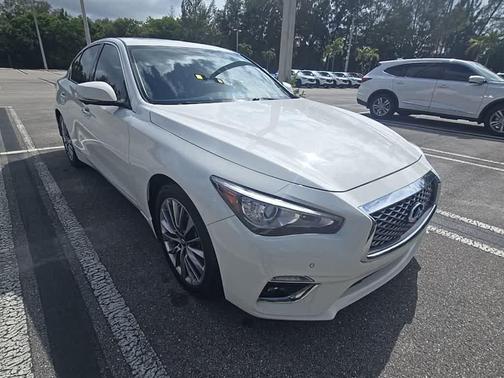 Pure White 2023 INFINITI Q50 3.0t LUXE