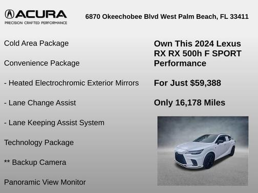 Ultra White 2024 Lexus RX 500h F SPORT Performance