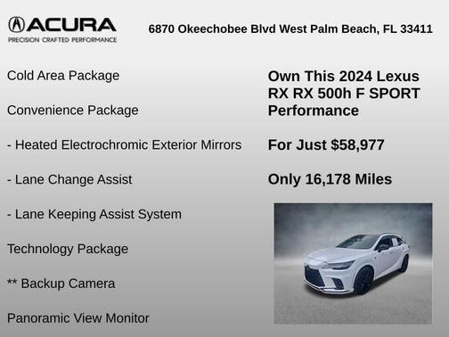 Ultra White 2024 Lexus RX 500h F SPORT Performance