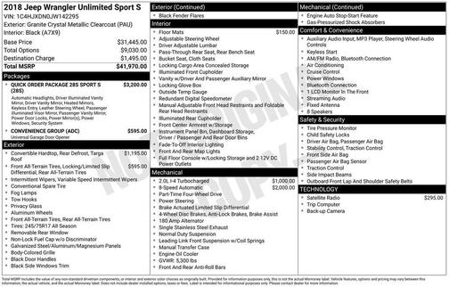 2018 Jeep Wrangler Unlimited Sport