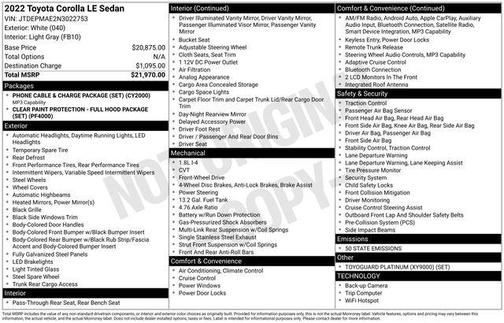 2022 Toyota Corolla LE