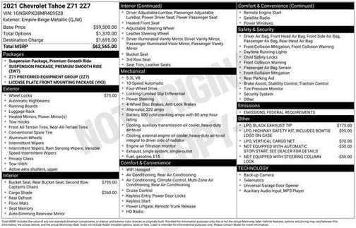 2021 Chevrolet Tahoe 4WD Z71