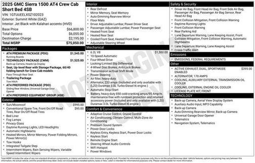 2025 GMC Sierra 1500 AT4