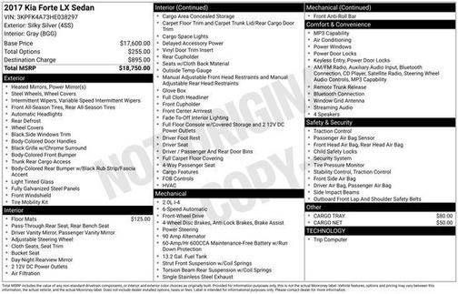 Silky Silver 2017 Kia Forte LX