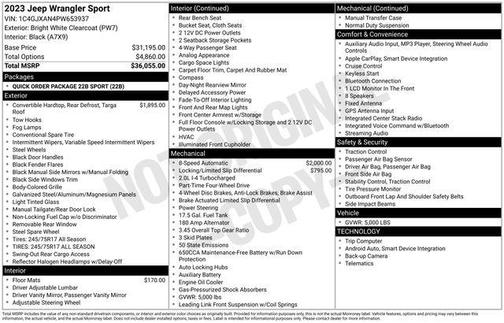 2023 Jeep Wrangler Sport