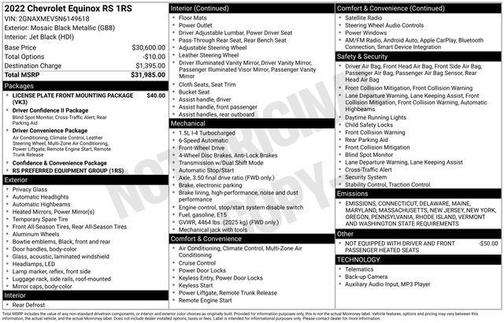 2022 Chevrolet Equinox FWD RS