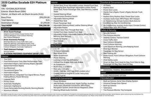 2020 Cadillac Escalade ESV Platinum