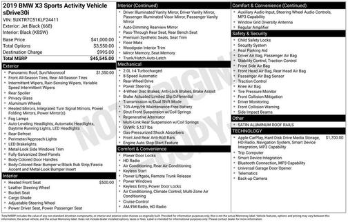 Jet Black 2019 BMW X3 sDrive30i