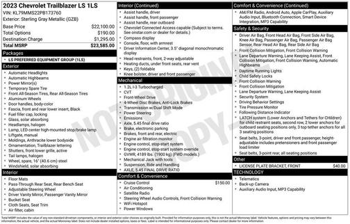 Sterling Gray Metallic 2023 Chevrolet Trailblazer LS