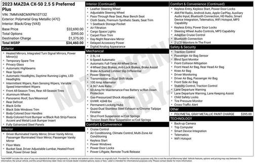 Polymetal Gray Metallic 2023 Mazda CX-50 2.5 S Preferred Plus Package