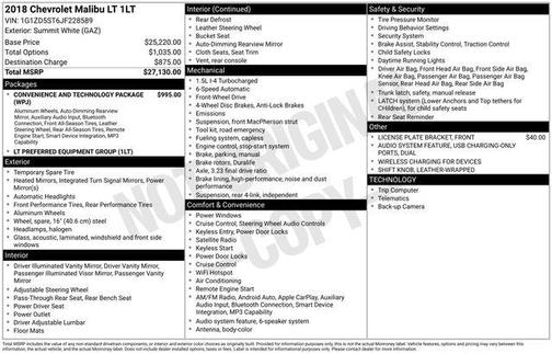 2018 Chevrolet Malibu LT