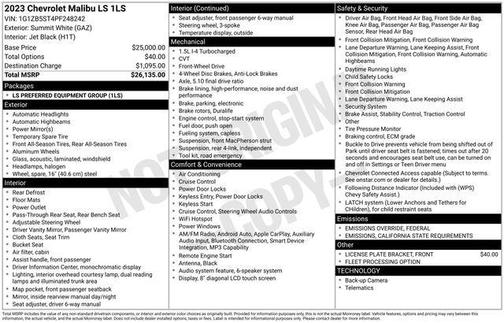 2023 Chevrolet Malibu 1LS