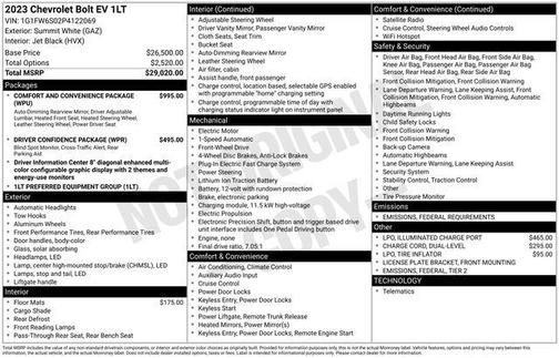 2023 Chevrolet Bolt EV FWD 1LT