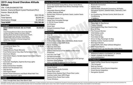 2019 Jeep Grand Cherokee Altitude