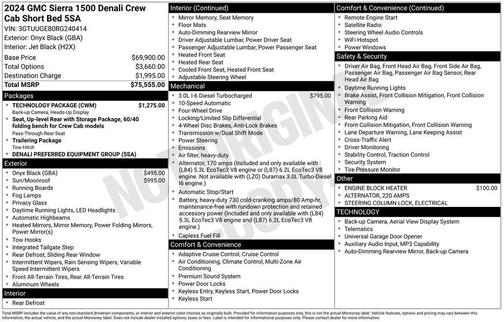 Onyx Black 2024 GMC Sierra 1500 Denali