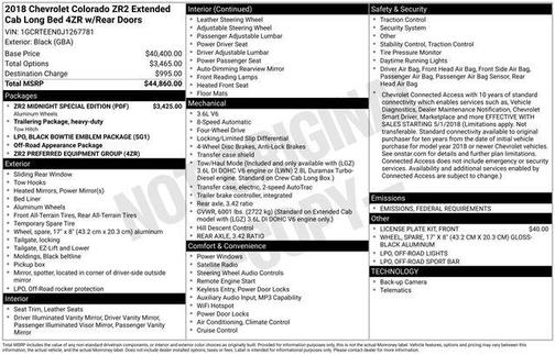 2018 Chevrolet Colorado ZR2