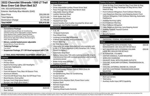 2022 Chevrolet Silverado 1500 LT Trail Boss
