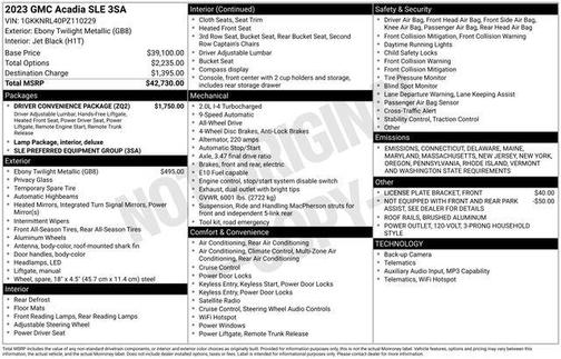 2023 GMC Acadia AWD SLE