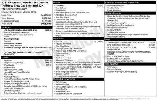 2021 Chevrolet Silverado 1500 Custom Trail Boss