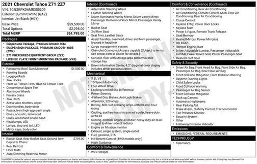 2021 Chevrolet Tahoe 4WD Z71