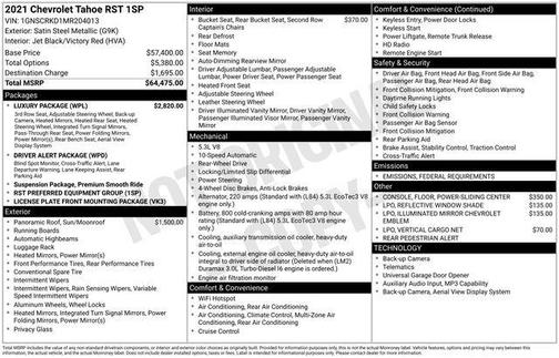 2021 Chevrolet Tahoe 2WD RST