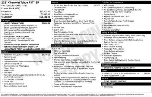2021 Chevrolet Tahoe 2WD RST