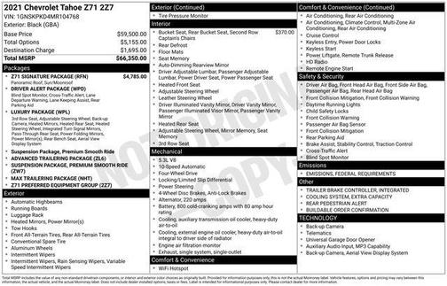 2021 Chevrolet Tahoe 4WD Z71