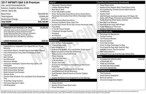 2017 INFINITI Q60 3.0T Premium