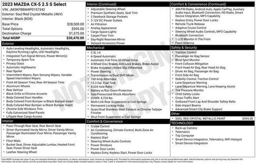 2023 Mazda CX-5 2.5 S Select Package
