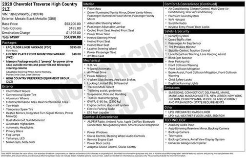 2020 Chevrolet Traverse High Country