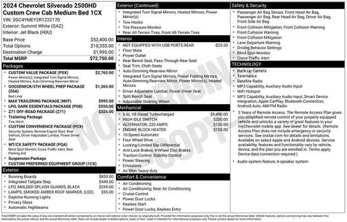 Summit White 2024 Chevrolet Silverado 2500 Custom