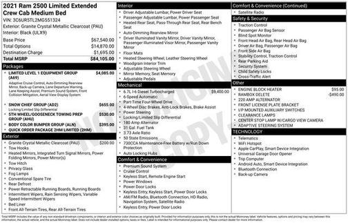 2021 RAM 2500 Limited Mega Cab 4x4 6'4' Box