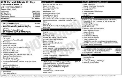 2021 Chevrolet Colorado Z71